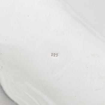 A sterling silver box with lid, 20th Century.