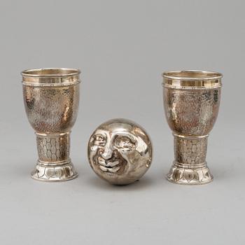 Three silver items from G. Keller, Paris, France and Germany, 20th Century.