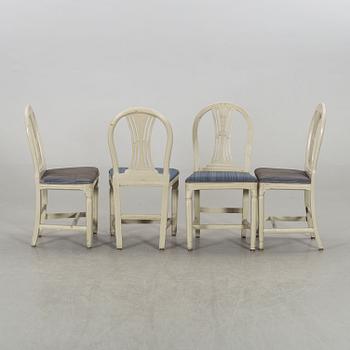 A set of eight Swedish late Gustavian chairs begging of the 19th century.
