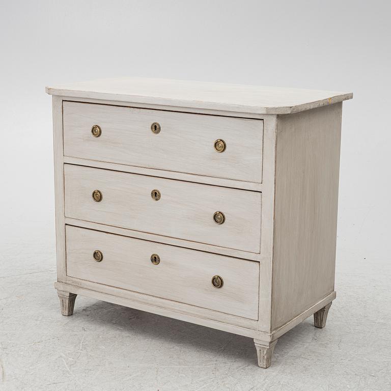 A Gustavian style chest of drawers, second half of the 20th century.