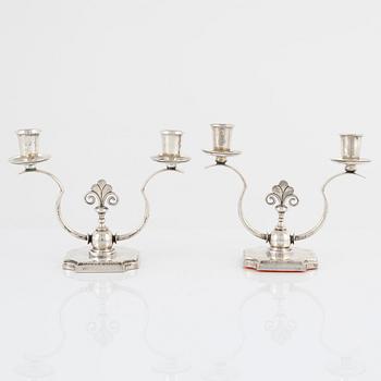 A pair of silver candlesticks, CG Hallberg, Stockholm, 1929-1934.