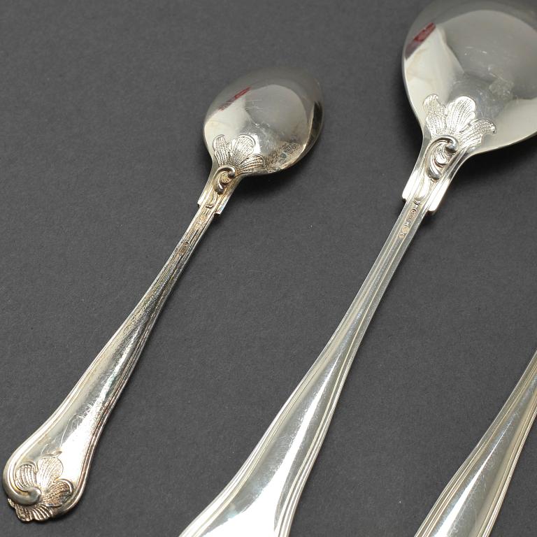 A set of silverware of 66 pcs with Swedish import markings.