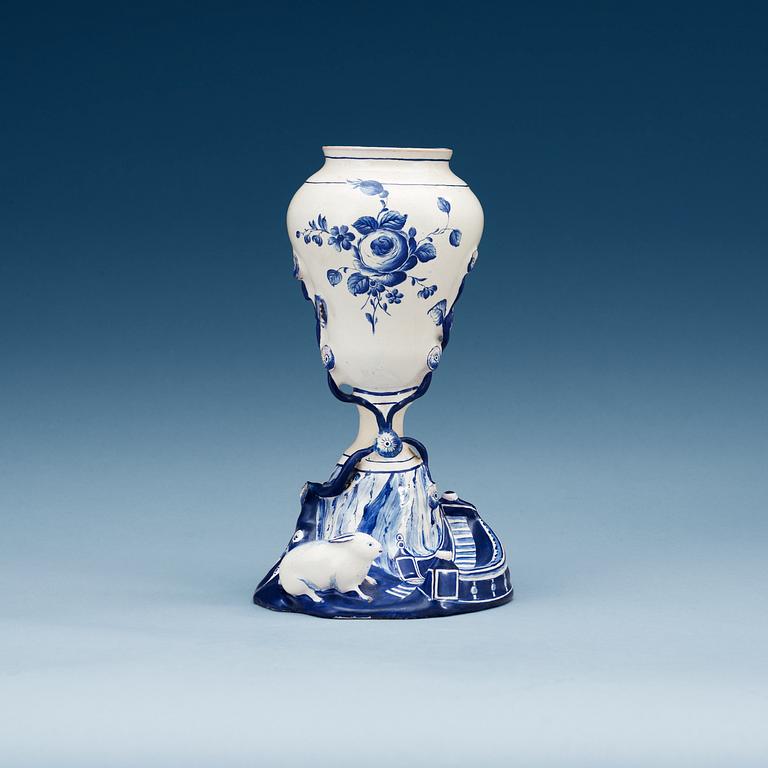 A Swedish Marieberg faience vase, 18th Century.