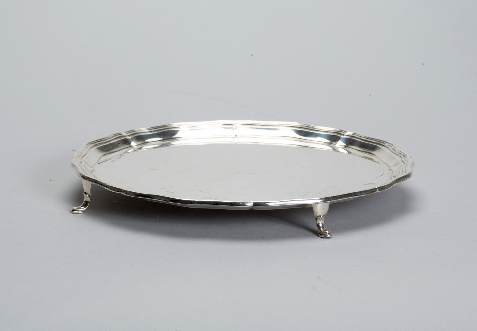 SALVER, silver, E&S Co, Sheffield, England, 1946-47.