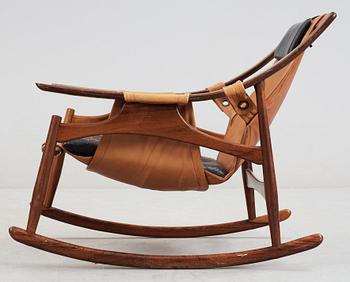 A palisander rocking chair attributed to Liceu de Artes, Brasil 1960's.