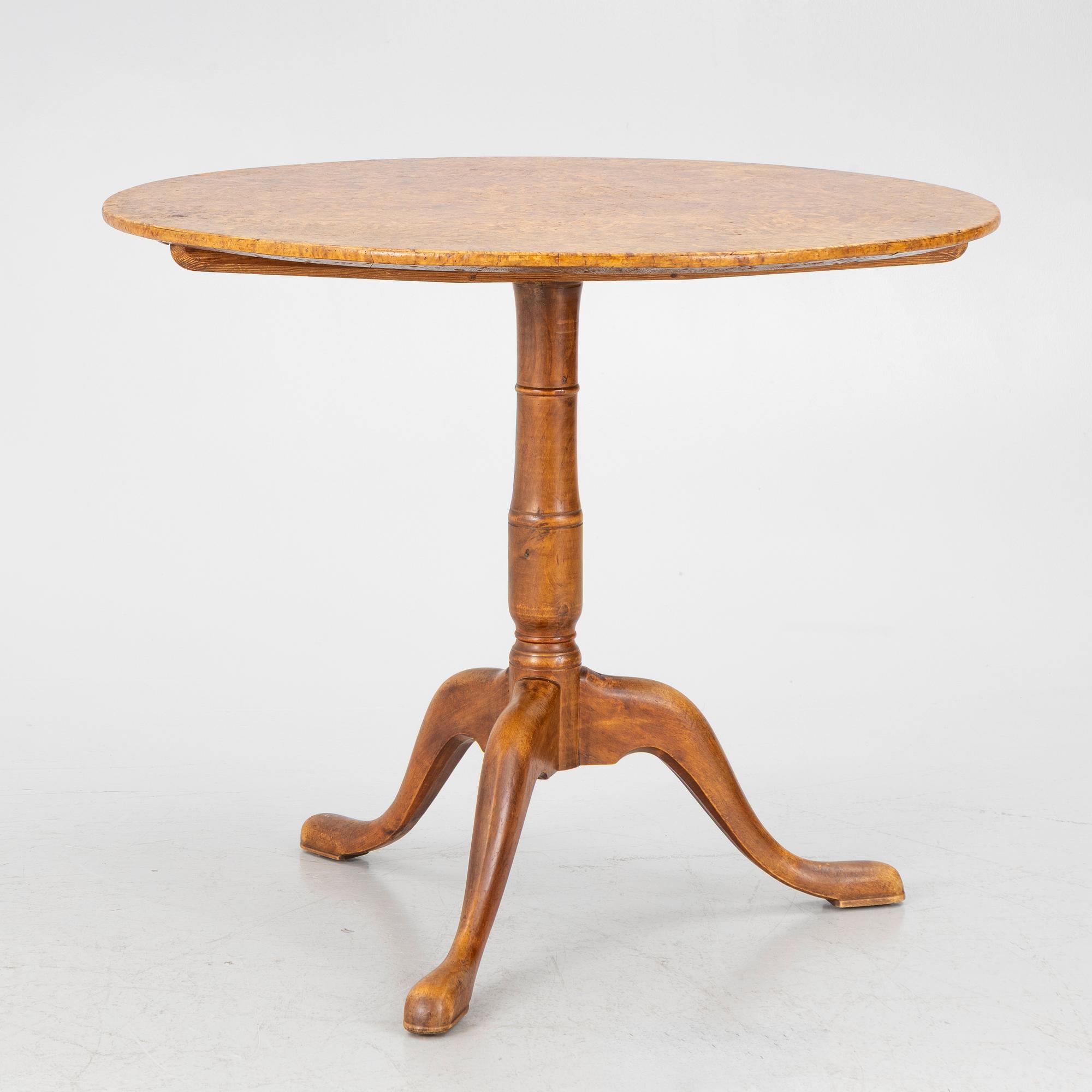 A tilt-top table by A. J. Rosendahl (master active in Arboga 1762-1836).
