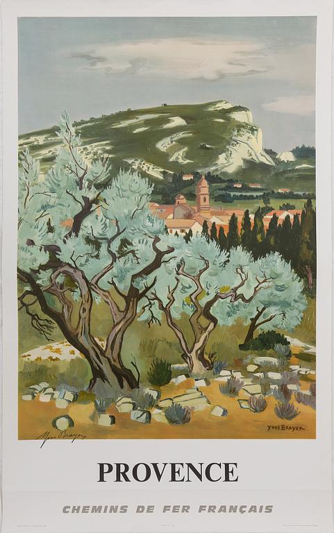 YVES BRAYER, färglitografiskt tryck, No 138, SNCF, 1967, signerad.