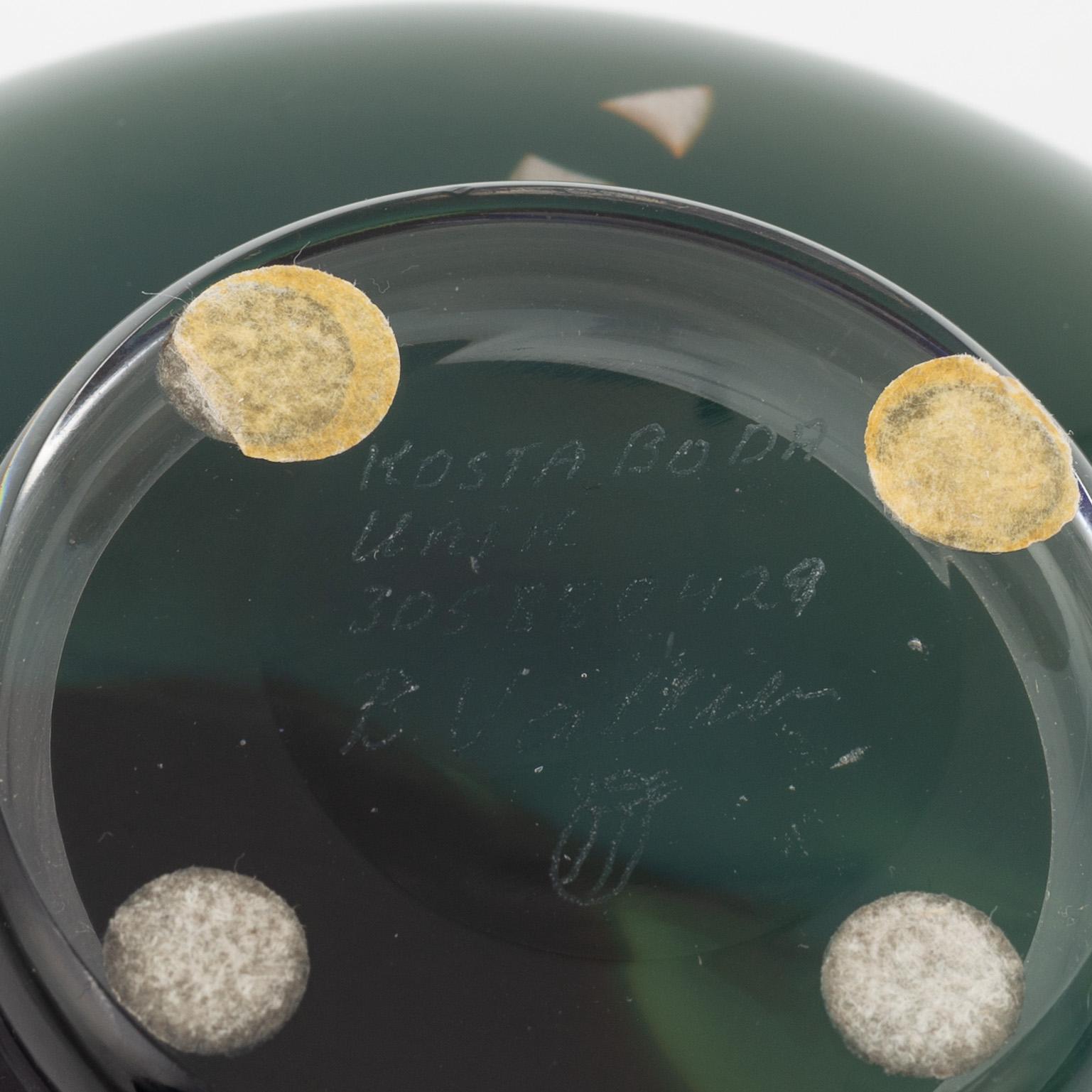 Bertil Vallien, skål, glas, Kosta Boda, signerad.