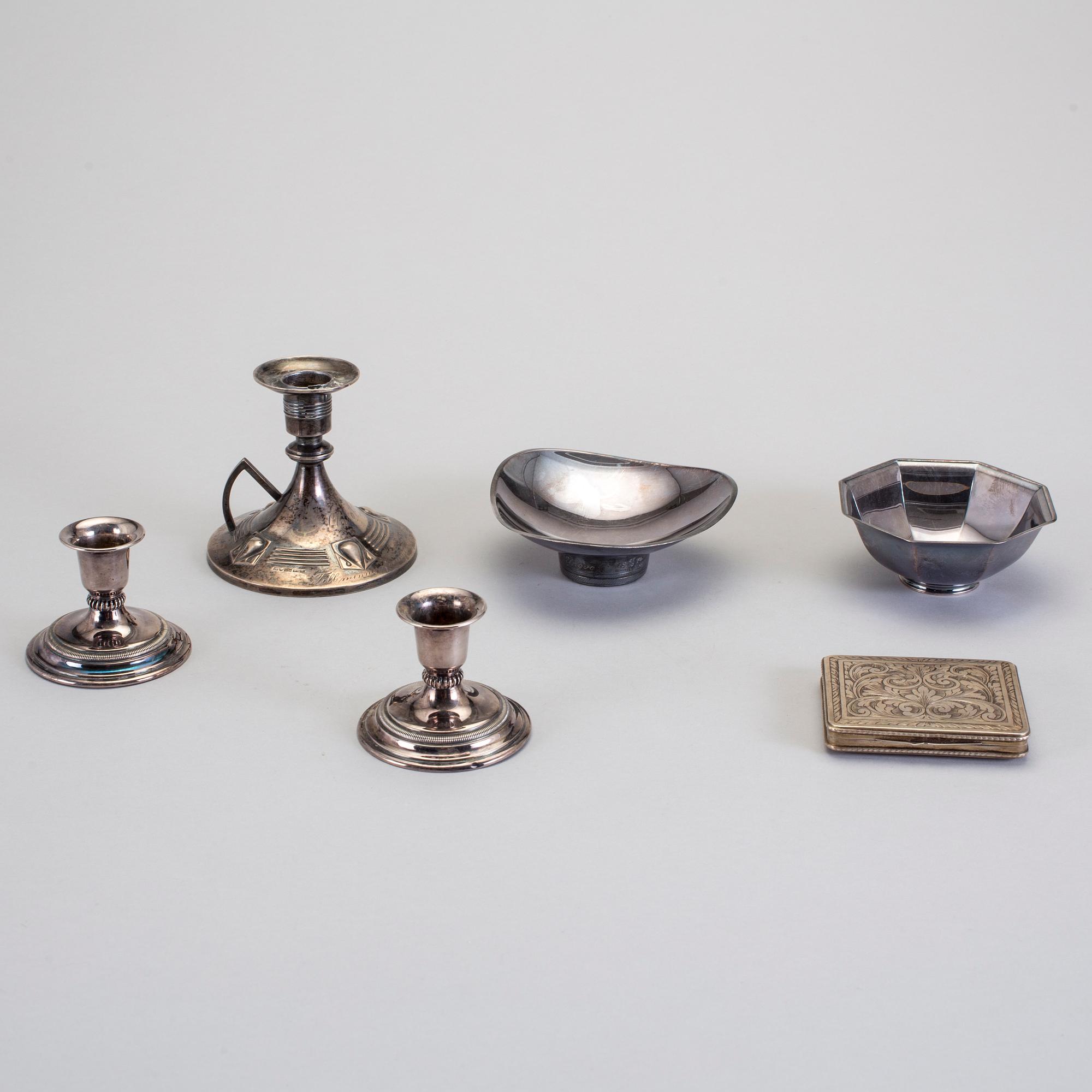 PARTI SILVER, bland annat GAB, Stockholm, 1965. Vikt ca 506 g.