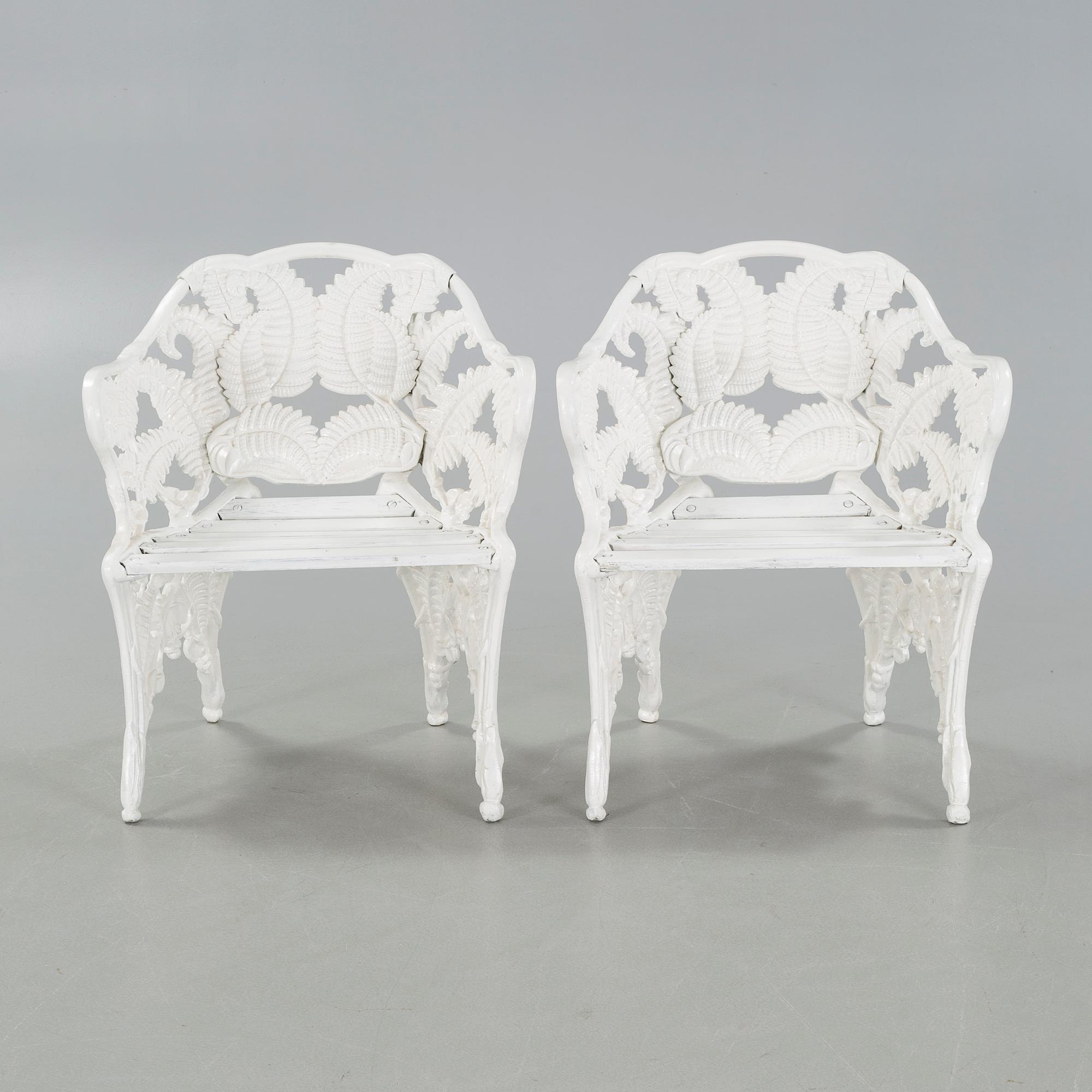 A pair of garden chairs from Melins in Anderstorp, second half of the 20th century.