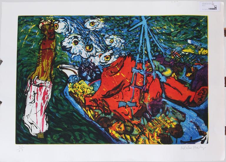 MALCOLM MORLEY, färgseriegrafi, sign o numr 37/69.