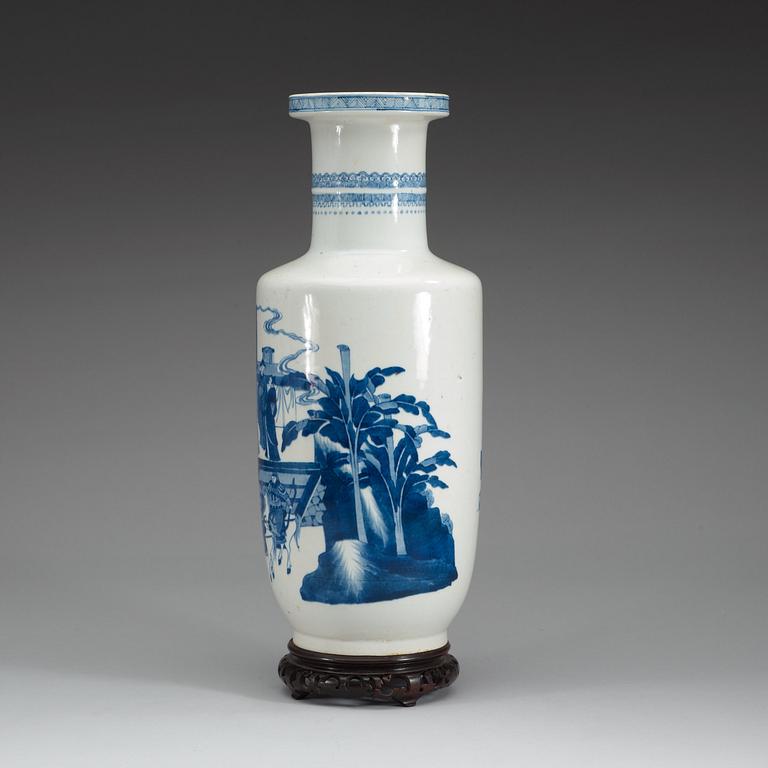 A  blue and withe vase, 20th Century with Kangxi six character mark.