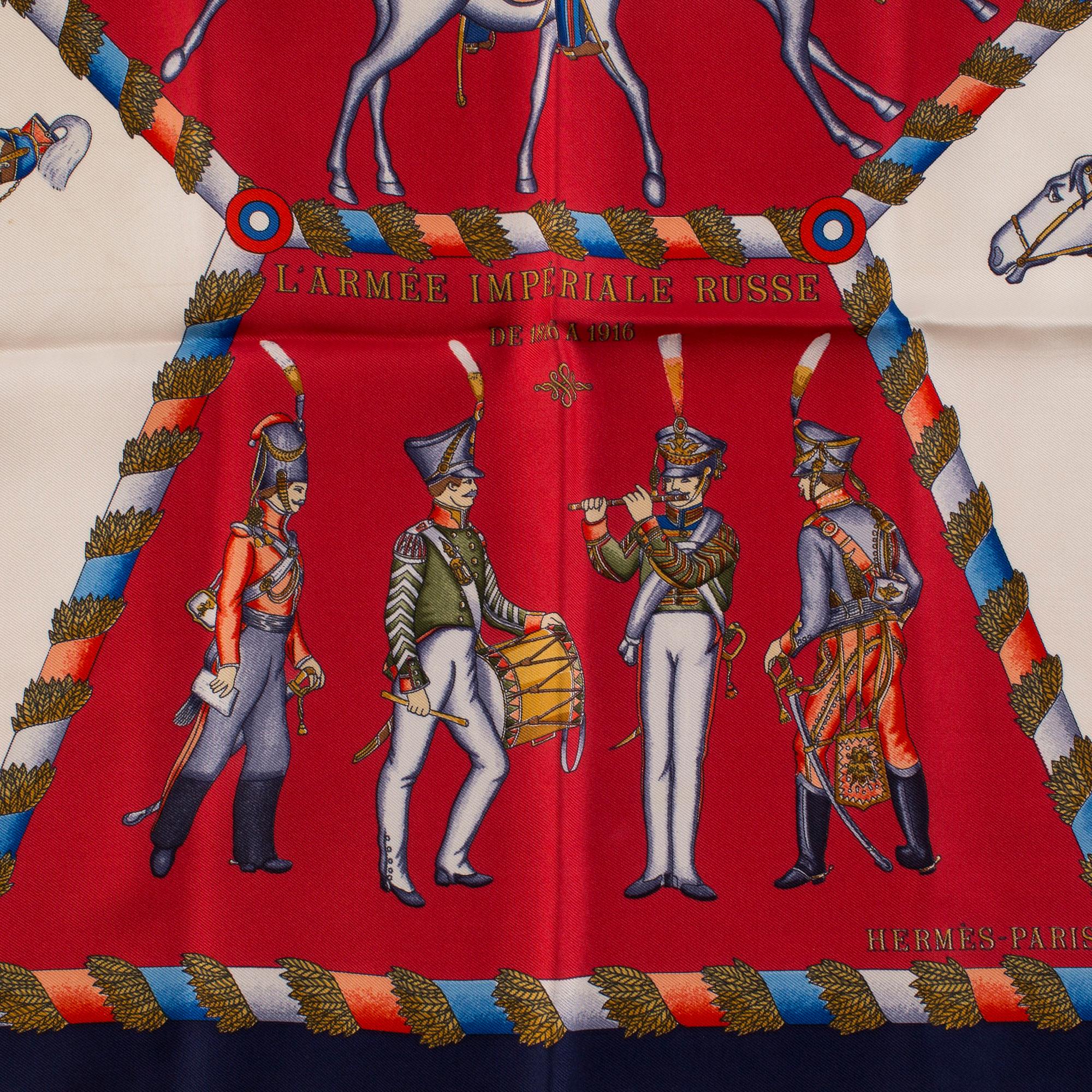 HERMÈS, "Paris L'Armee Imperiale Russe de 1816 a 1916", scarf.