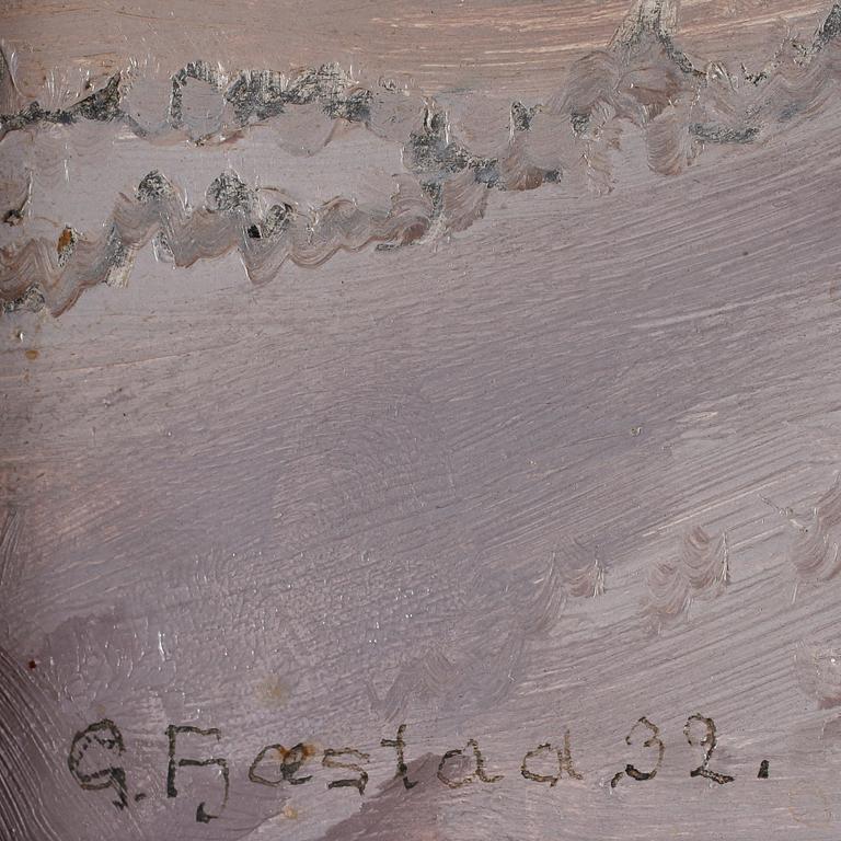 GUSTAF FJAESTAD, olja på pannå, sign o dat 32.