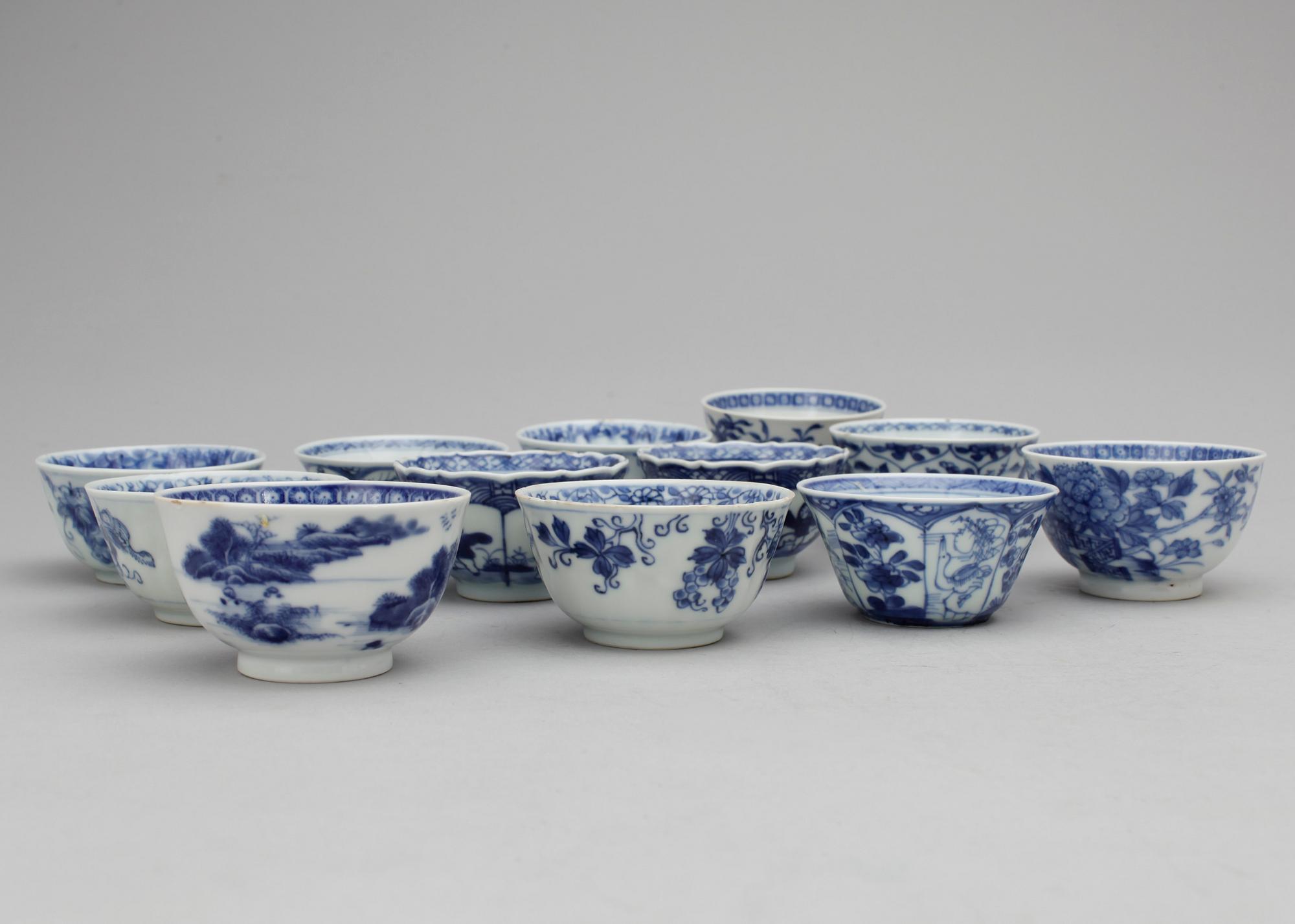 FAT samt KOPPAR, 12 st, porslin, Kina 1800 samt 1900-tal.