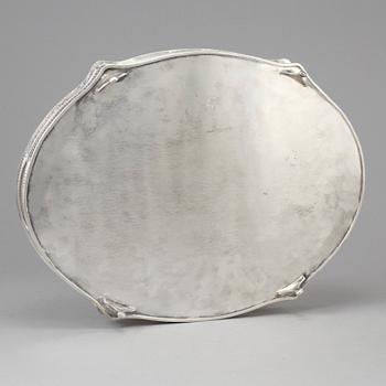 silver plated serving trays from Sheffield England, 20th century.