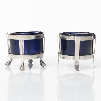 Salt cellars, two pairs of similar, silver, Sweden, around the year 1800/early 19th Century.