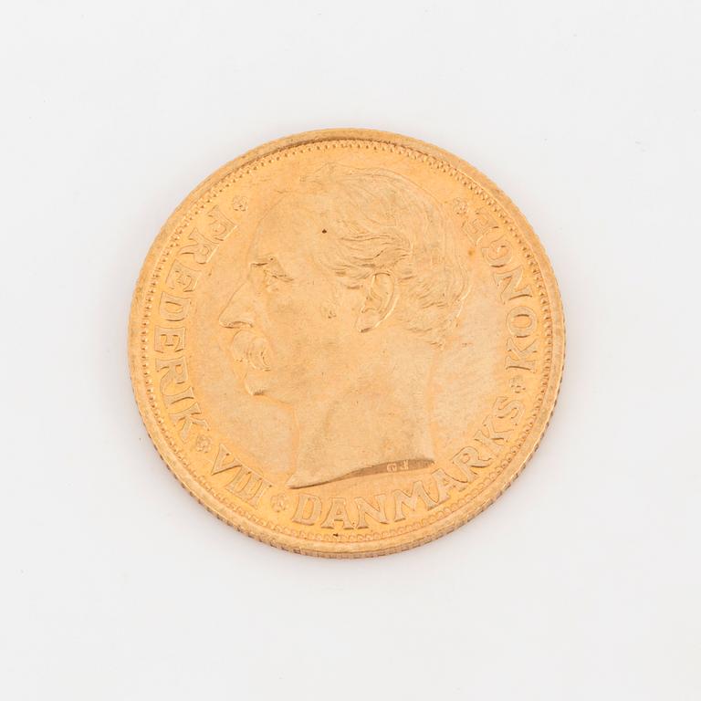 GULDMYNT, 20 kr, Frederik VIII, Danmark, 1911.