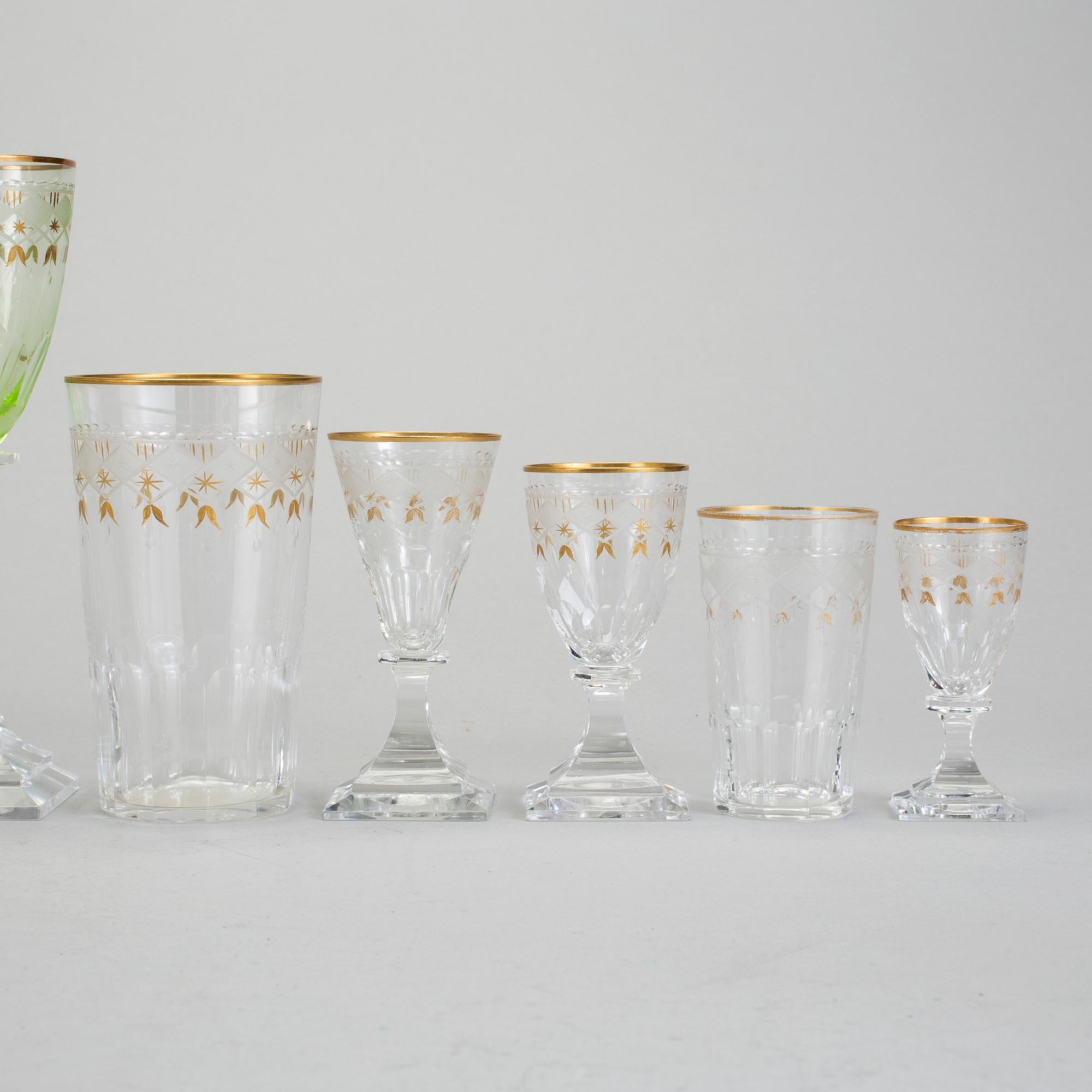 GLASSERVIS, 67 delar, "Odelberg Junior", Kosta, 1900-talets andra hälft.
