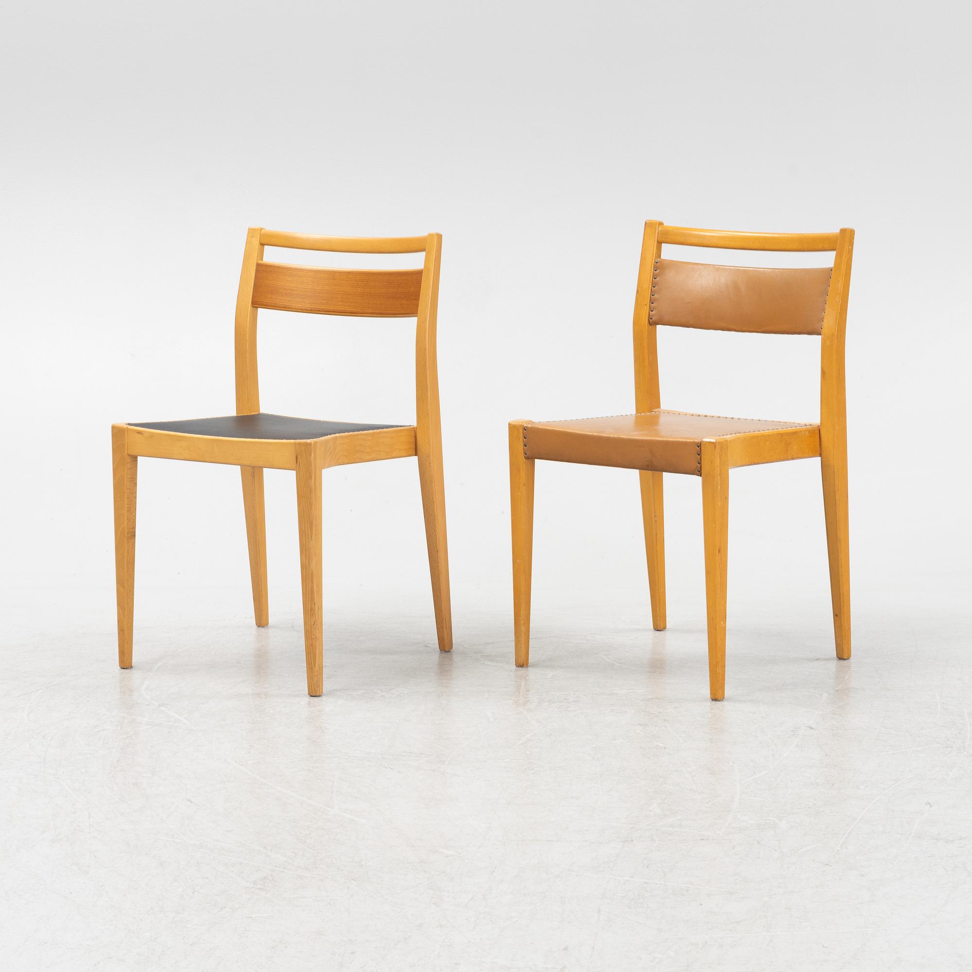 Axel Larsson, a set of five chairs, model "8-107", Svenska Möbelfabrikerna Bodafors, 1950-60s.