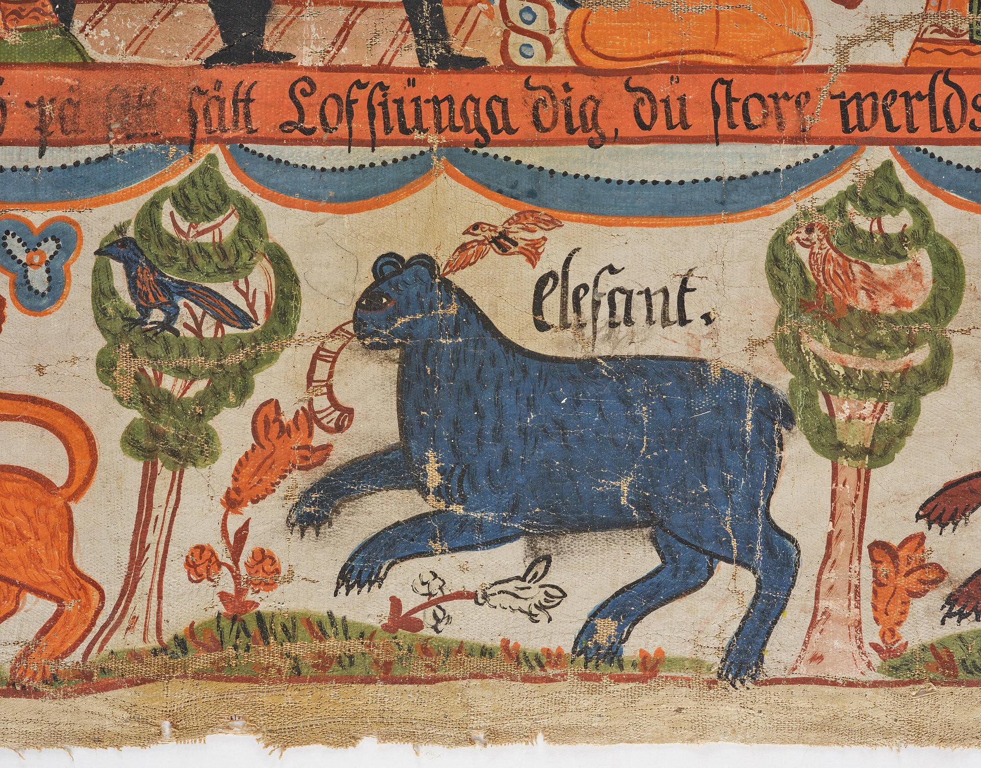 A traditional folk art painting attributed to Anders Andersson, Femsjö (1782-1865).