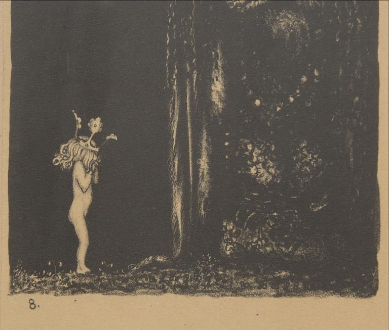 JOHN BAUER, litografi No 8 ur sviten "Troll".