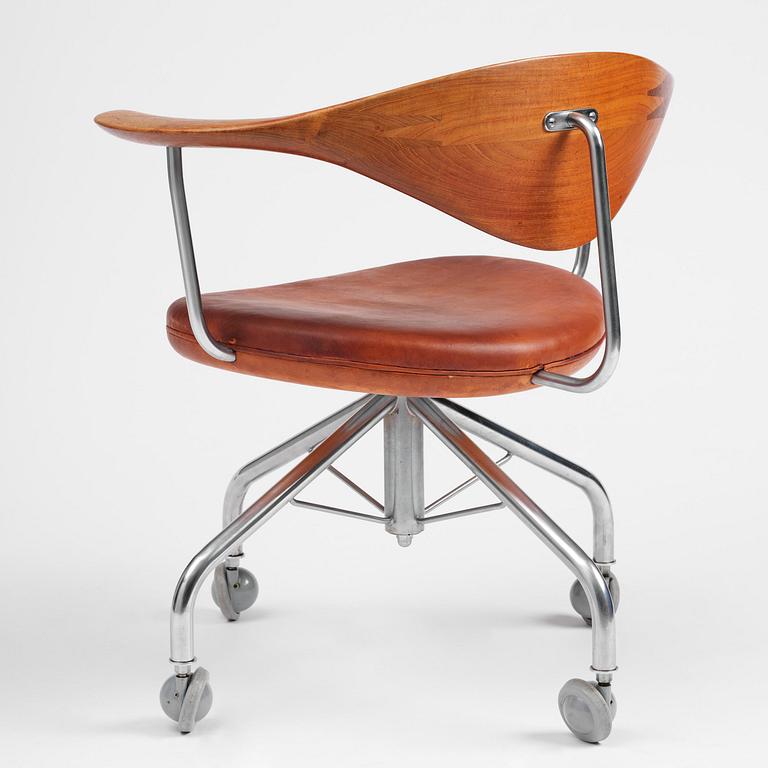 Hans J. Wegner, skrivbordsstol, "Swivel Chair" modell "JH502", Johannes Hansen, Danmark, 1950-60-tal.