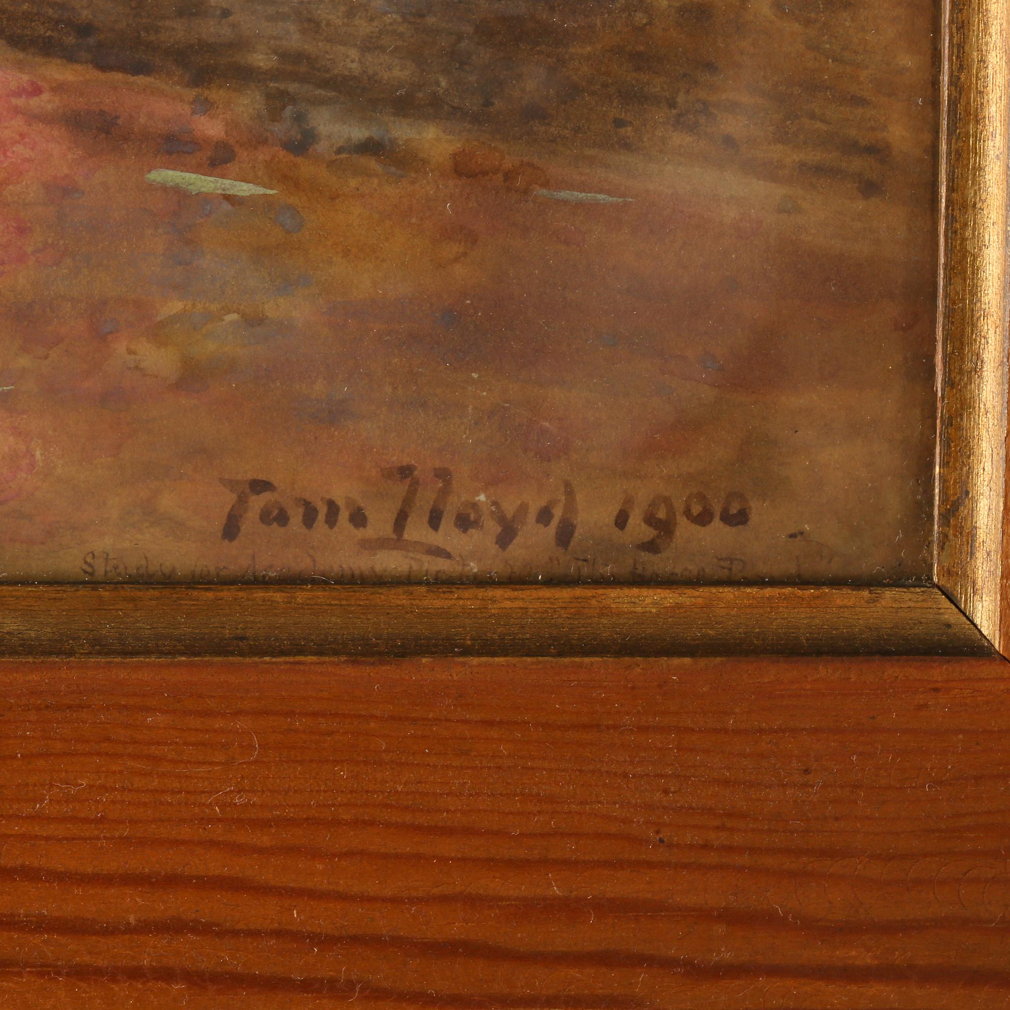 THOMAS JAMES LLOYD, blandteknik, signerad och daterad 1900.