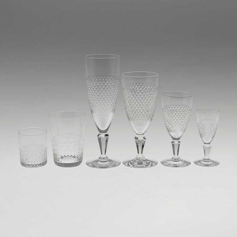 VICKE LINDSTRAND, a set of 88 'Safir' glasses, Kosta.