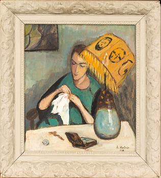 AGDA HOLST, oil on board, signed and dated 1919 (?).