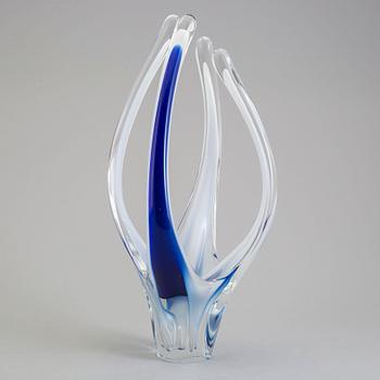 PAUL KEDELV, a 'Coquille' glass vase/sculpture from Flygsfors.