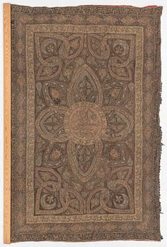 A silver embroidery tapestry, Ottoman Empire, first half of the 19th century, c. 260 x 153 cm.