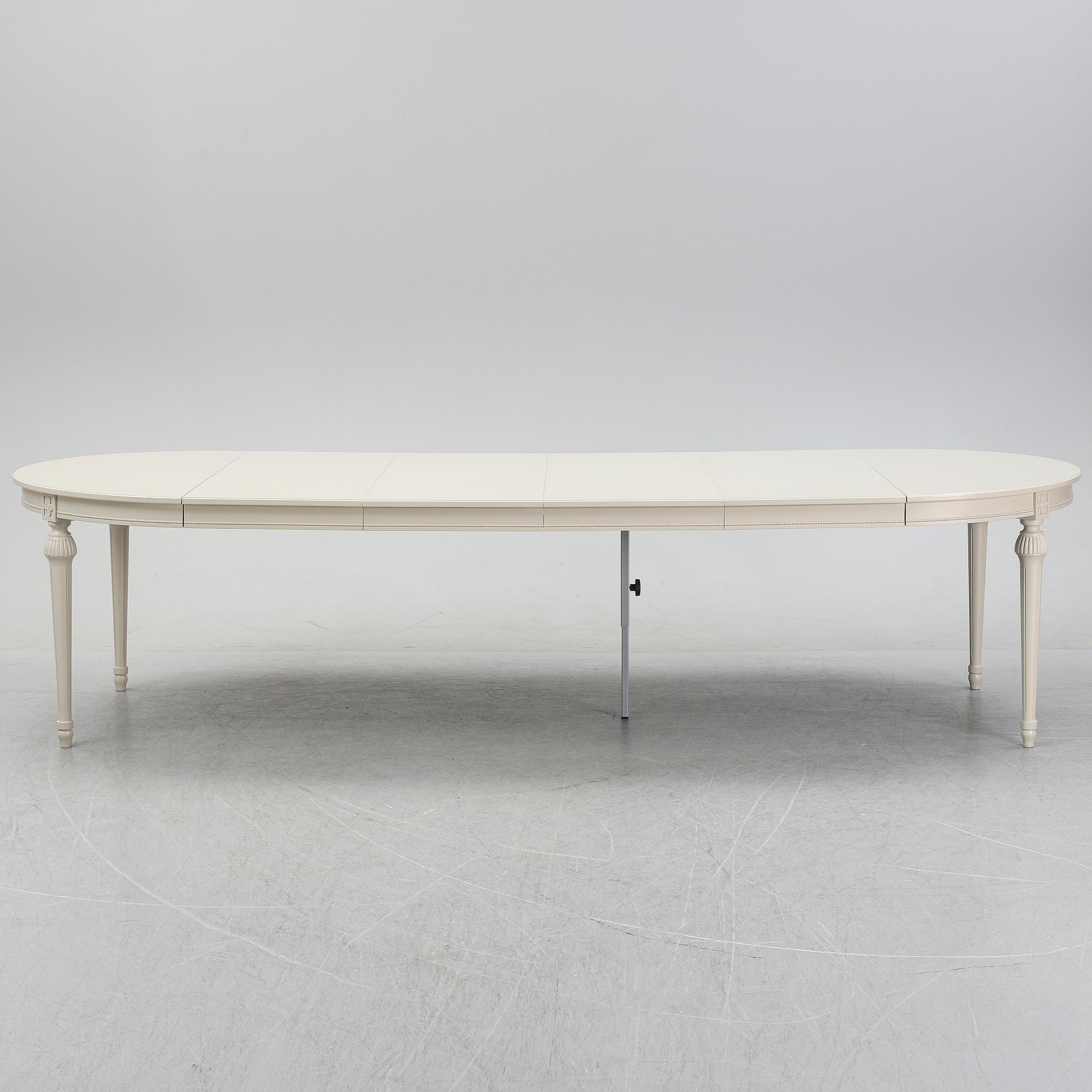 A Gustavian style dining table, end of the 20th Century.
