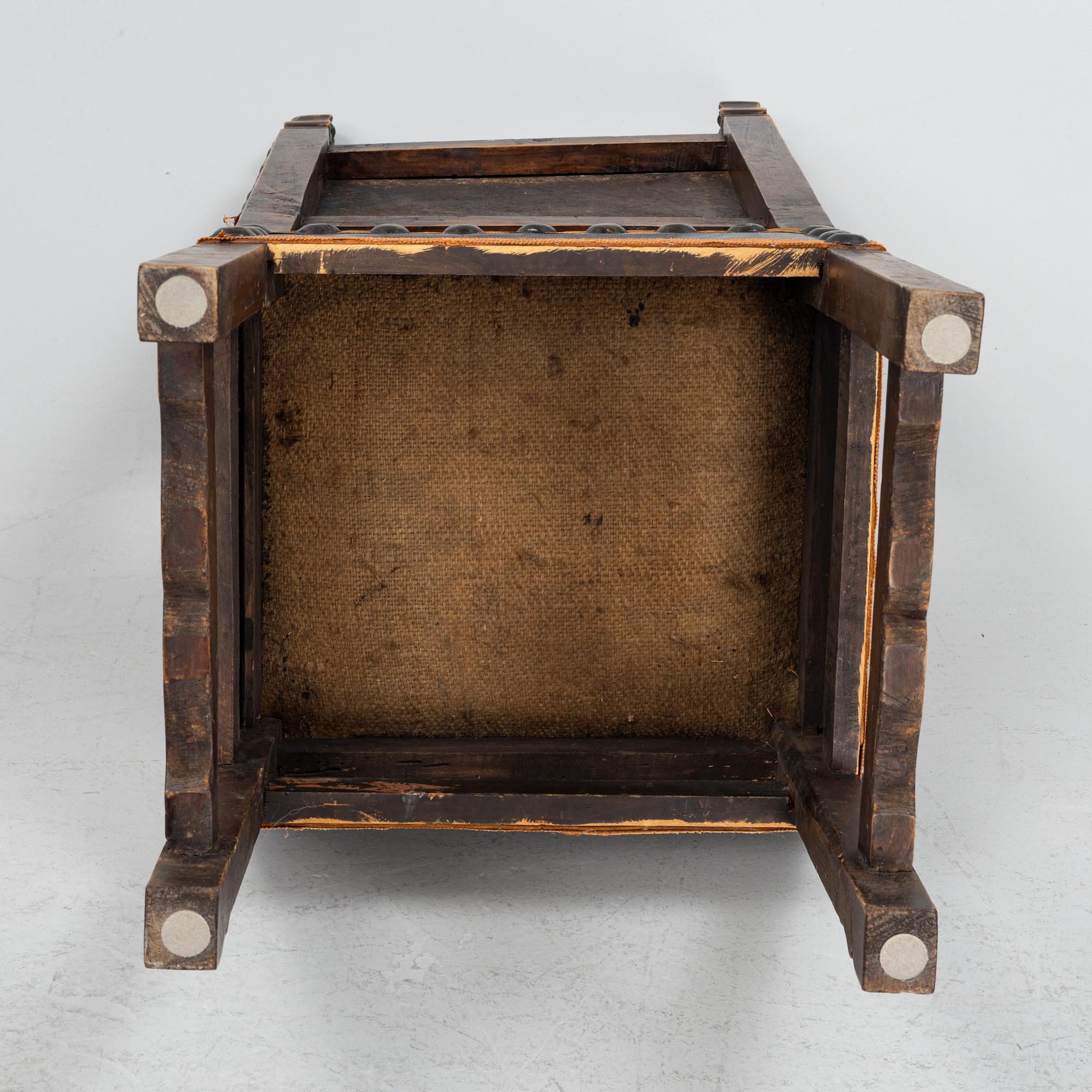 A set of nine beech Baroque style chairs, end of the 19th Century.