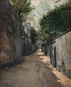 580. Hugo Birger, Sunlit alley, Paris.