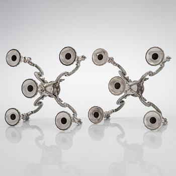Christian Hammer, kandelabrar, ett par, silver, Stockholm 1854-1863.