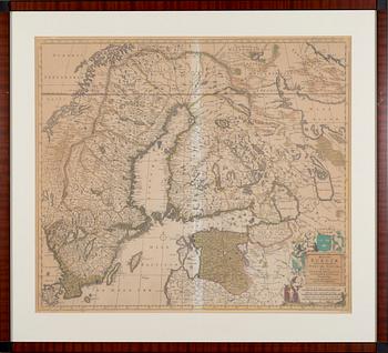 KARTA, gravyr, efter F. de Wit. Amstelodami, 1700-tal.