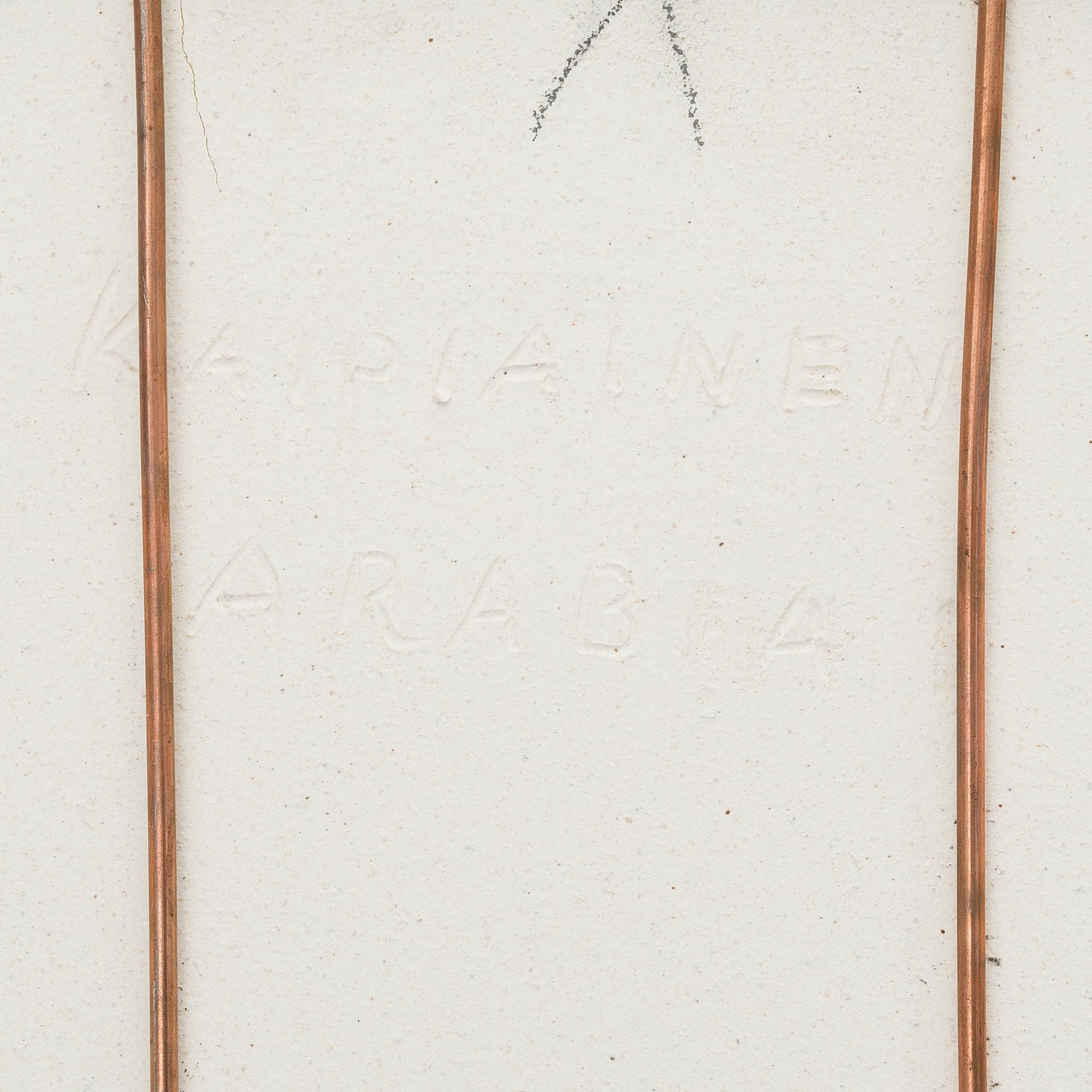 BIRGER KAIPIAINEN, A CERAMIC DISH. Butterflies and flowers. Signed Kaipiainen, Arabia. 1970s.