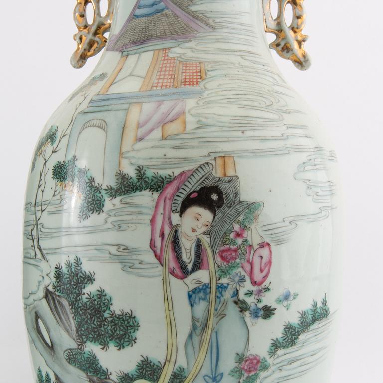 Floor vases 2 similar China 20th century porcelain.