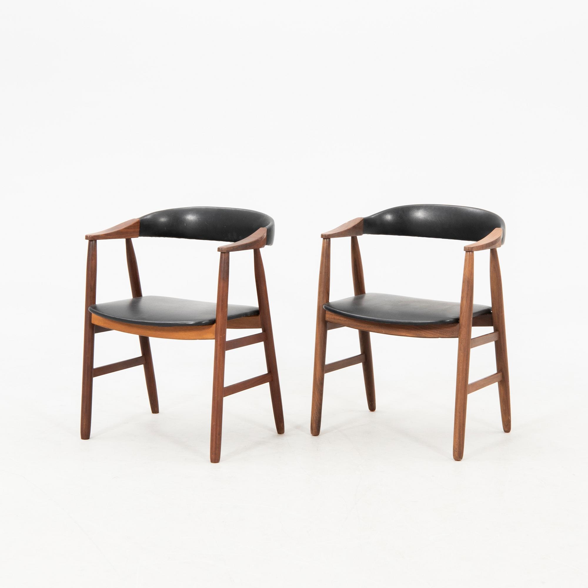 Armchairs, a pair, Denmark, mid-20th century.