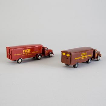 Two Tekno trucks "Freys express", Denmark, 1960s.