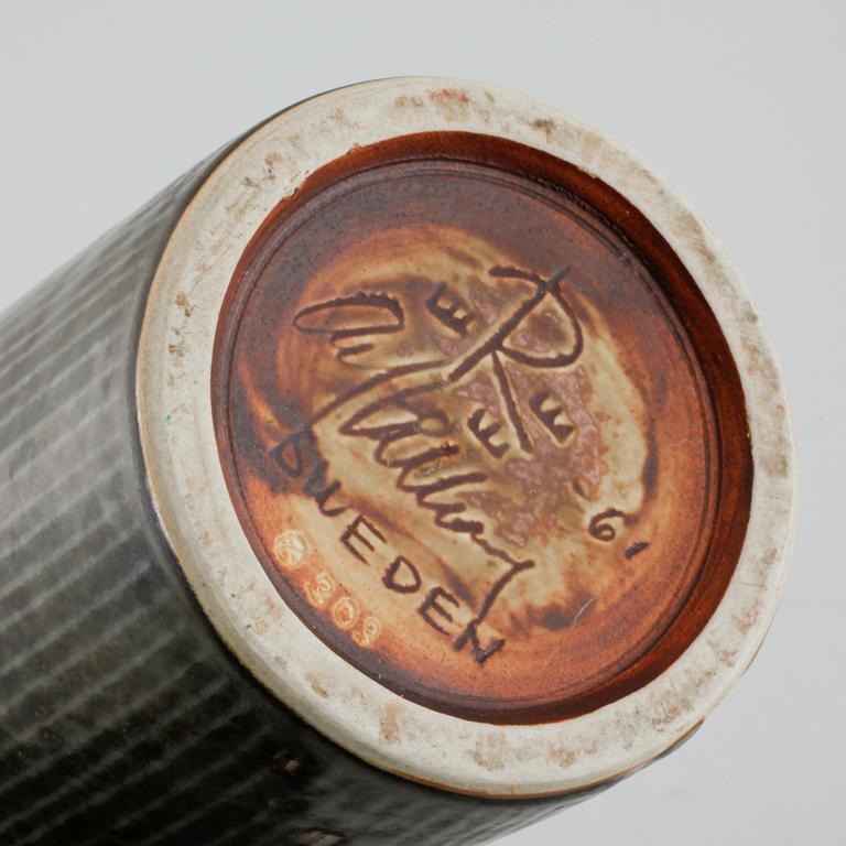 Unique stoneware vase by CARL-HARRY STÅLHANE, Rörstrand, signed and dated -61.