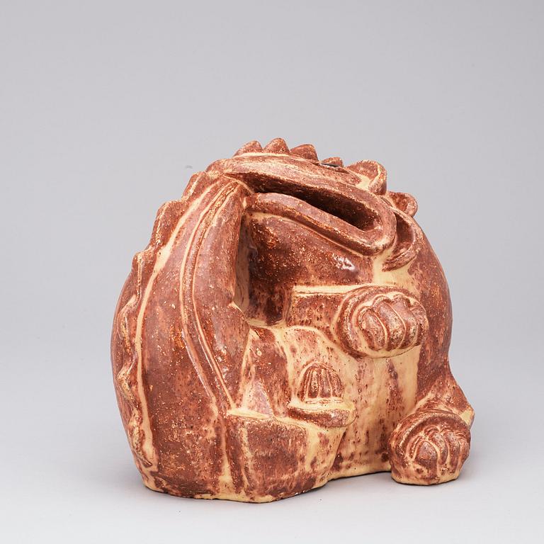 A Wilhelm Kåge stoneware sculpture of a dragon, Gustavsberg Studio 1940's.