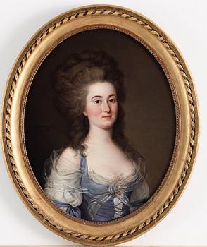 Adolf Ulrik Wertmüller, Young lady in a blue bodice and fichu.