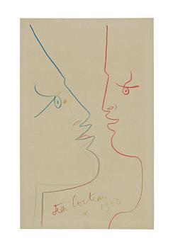 526. Jean Cocteau, Two figures in profile.