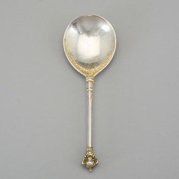 A Swedish 17th century silver-gilt spoon, unmarked (possibly Anders Andersson Amor, Sthlm 1684-1703).