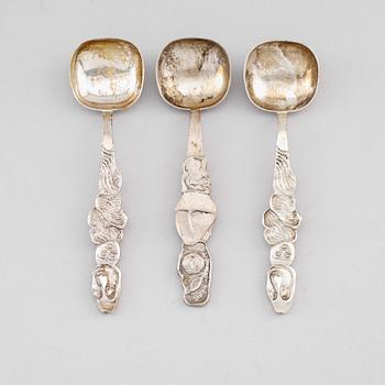 SKEDAR, 3 st, silver, Olle Ohlsson, 1979. Vikt ca 96 g.