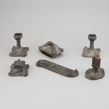 Olof Ahlberg, a six piece pewter writing set, Schreuder & Olsson, Stockholm.