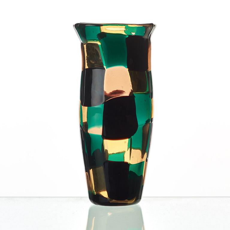 Fulvio Bianconi, a 'Pezzato' glass vase, Venini, Murano, Italy 1950's.