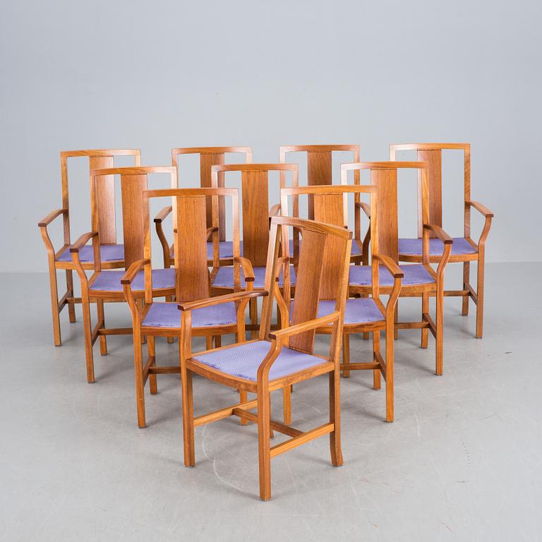 KARMSTOLAR, 10 st, arkitekt Lennart Jansson 1978 för Rydén Interiör AB, märkta.